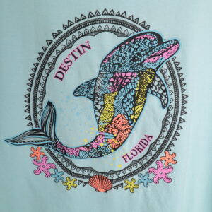 SURF STYLE polera playera con diseño delfín