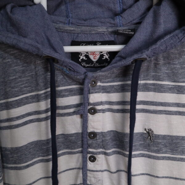 IMG_0009 Polera con Capucha Hombre Lions Crest English Laundry Rayas Algodón Talla XL Retro