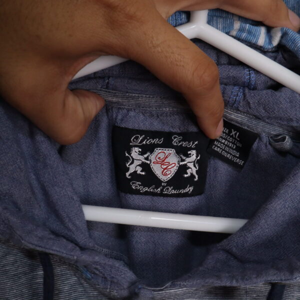 IMG_0010 Polera con Capucha Hombre Lions Crest English Laundry Rayas Algodón Talla XL Retro