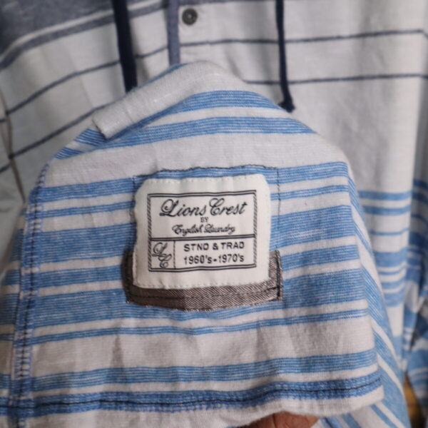 IMG_0014 Polera con Capucha Hombre Lions Crest English Laundry Rayas Algodón Talla XL Retro