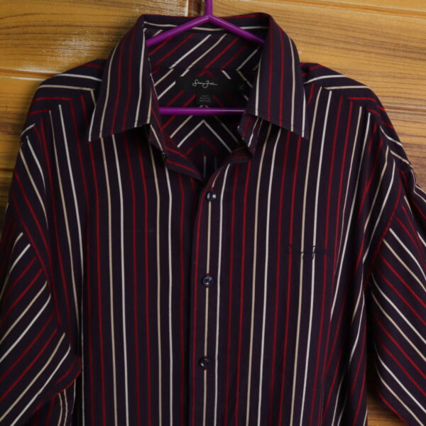 IMG_0304 Camisa de Vestir Sean John Manga Larga Hombre Rayas XL